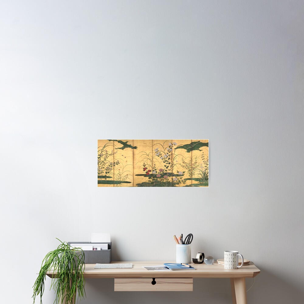 Flowers and Grasses of the Four Seasons Poster