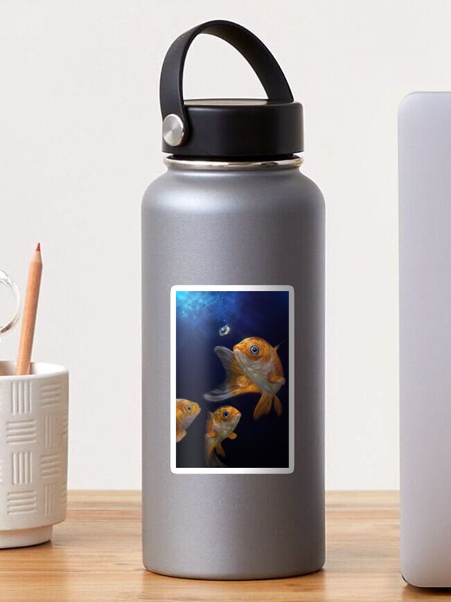 Thumbnail 1 of 3, Sticker, Goldfish designed and sold by BoltonFineArt.