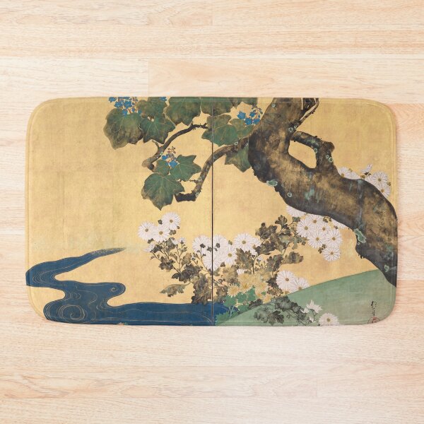 Item preview, Paulownias and Chrysanthemums 桐菊流水図屏風  designed and sold by MeganSteer.