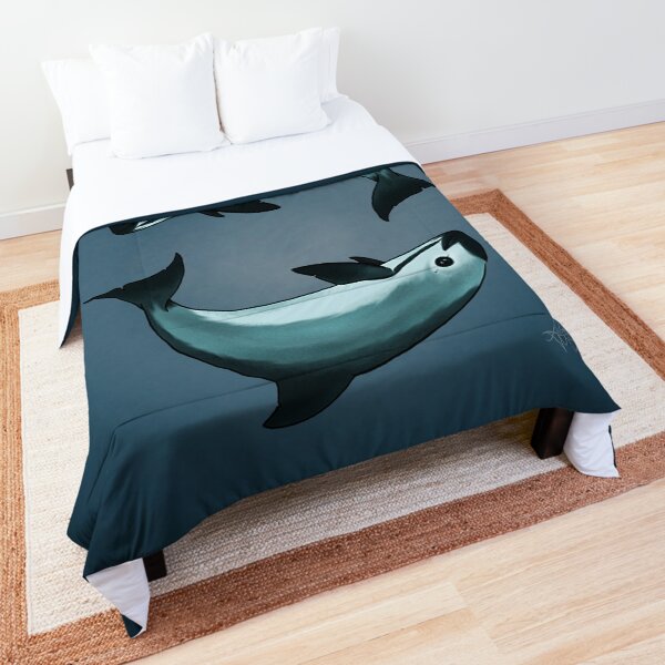 "Spiraling" vaquita porpoise by artist Amber Marine (Copyright 2015) ~ vaquita art, critically endangered species Comforter