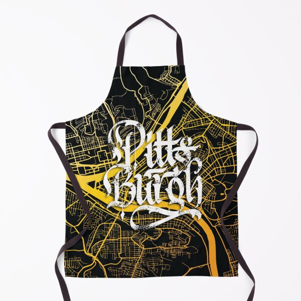 Item preview, Pittsburgh Map Black and Yellow Calligraphy designed and sold by polliadesign.