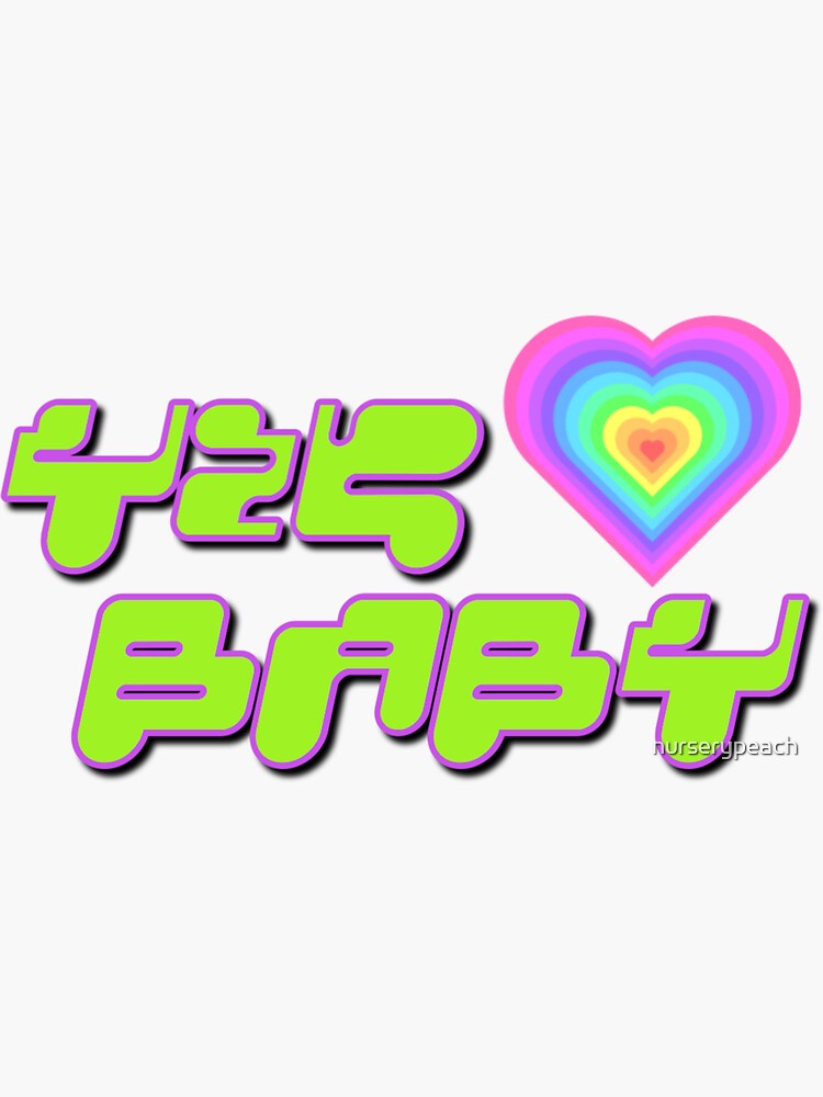 "Y2K Baby " Sticker for Sale by nurserypeach Redbubble