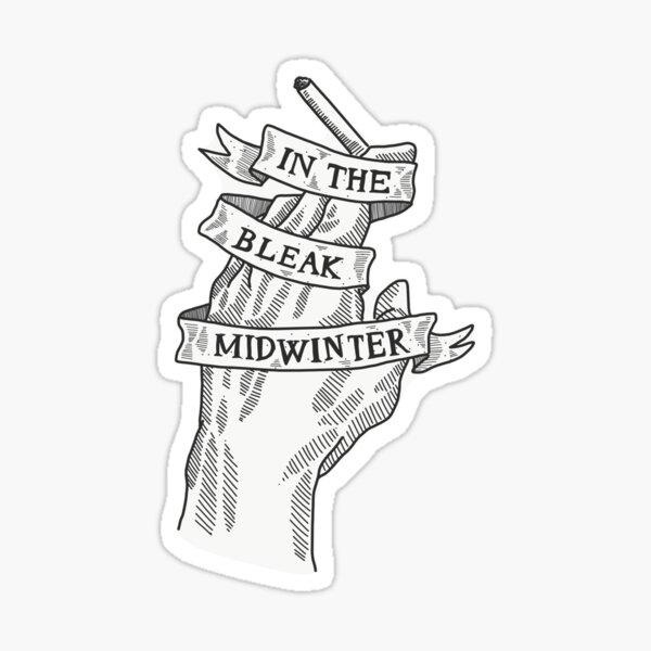 Peaky Blinders Smoking Hand "In the Bleak Midwinter" B&W Sticker