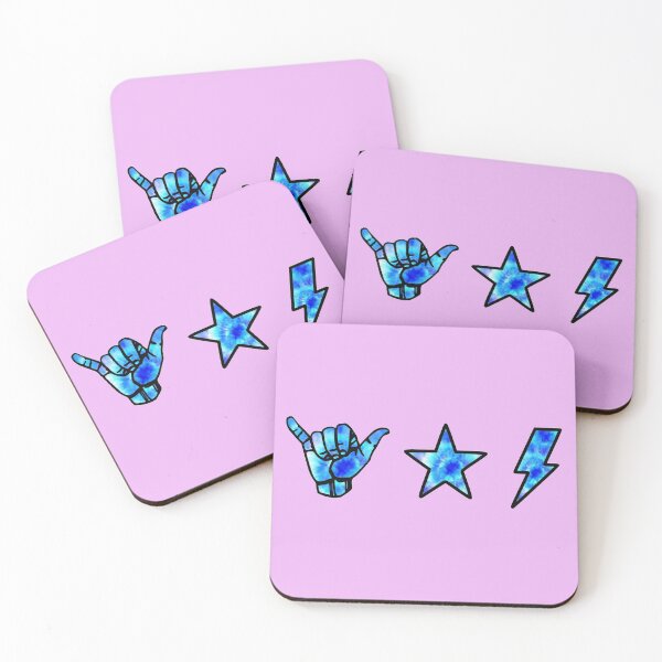 Item preview, blue tye dye shaka, star and lightning sticker pack designed and sold by samantha brachman.