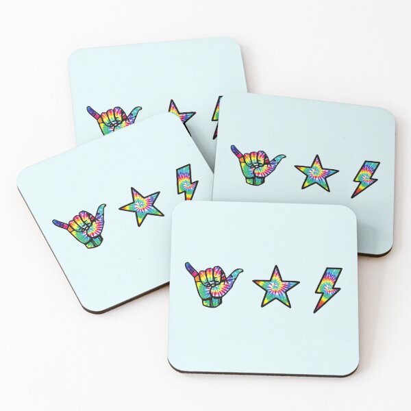 Item preview, tye dye shaka, star and lightning sticker pack designed and sold by samantha brachman.