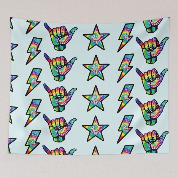 Item preview, tye dye shaka, star and lightning sticker pack designed and sold by samantha brachman.