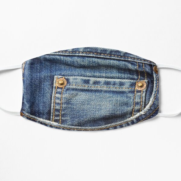poche en jean bleu Masque sans plis