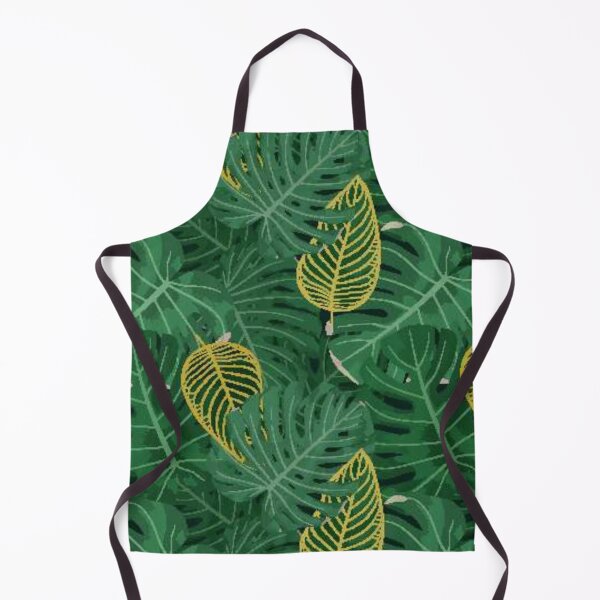 Item preview, Tropical Green and Gold Palm Leaves - Pattern designed and sold by caribbeanvibes.