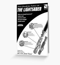 Star Wars Lightsaber Retro Ad Greeting Card
