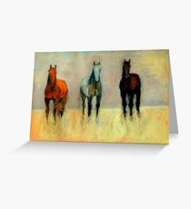 Three Horses Greeting Card
