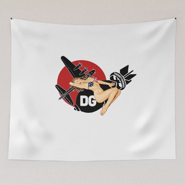 Item preview, WWII Nose Art Bomber Pinup Retro B17 Red Sun  designed and sold by TheDirtyGringo.