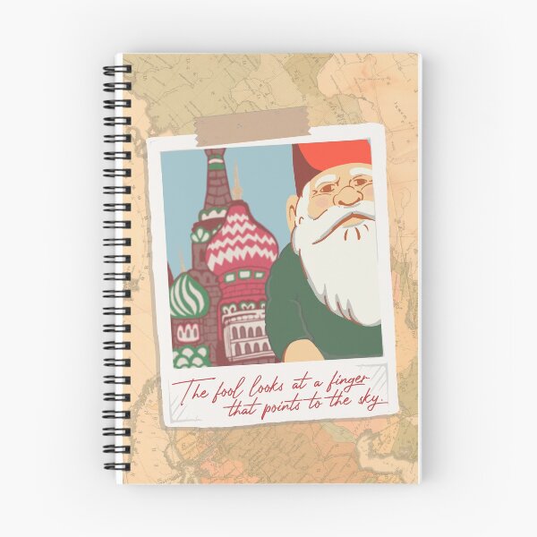 Item preview, The fool looks at a finger that points to the sky - Travelling Gnome Postcard designed and sold by ToruandMidori.