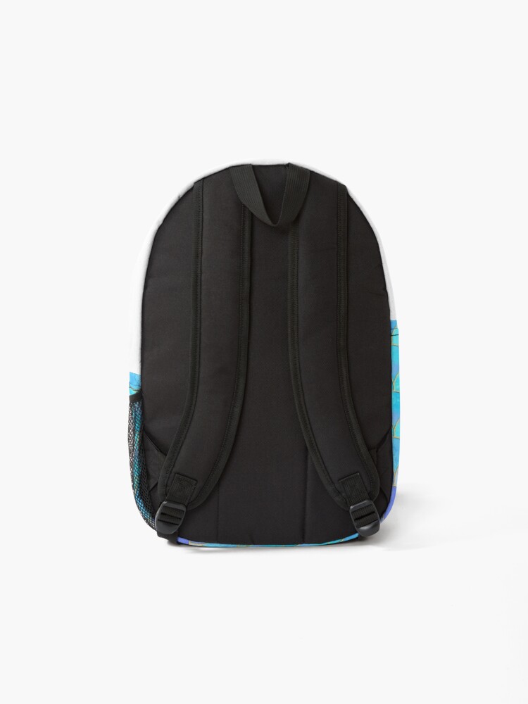 Alternate view of Aqua Pearlescent & Gold Mermaid Scale Pattern Backpack