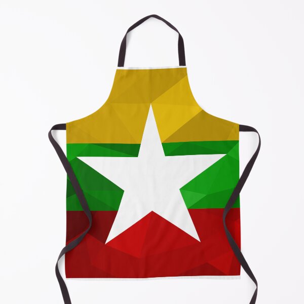 Item preview, Geometric Myanmar Flag Art – Modern Yellow, Green, and Red Star Design designed and sold by OrangePoly.