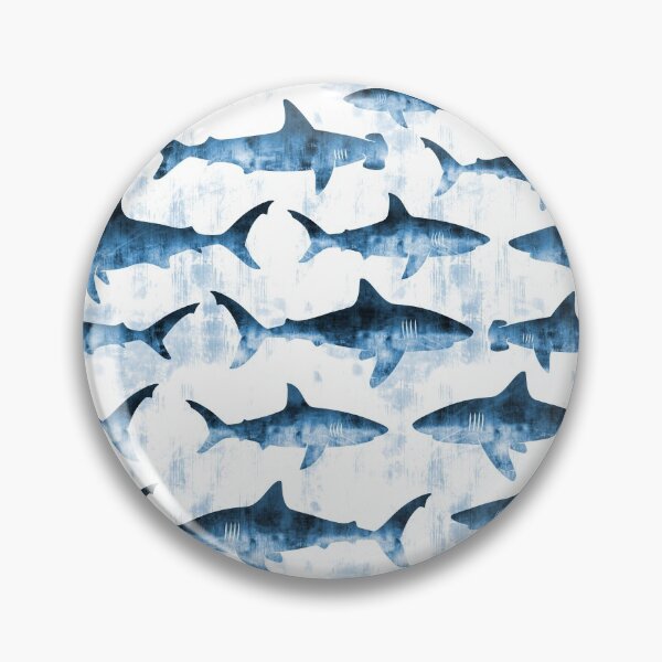 Item preview, Swimming Sharks - Blue designed and sold by littlearrow.