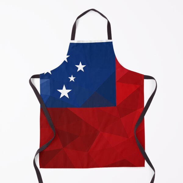 Item preview, Geometric Samoa Flag Art – Modern Red and Blue Star Design designed and sold by OrangePoly.