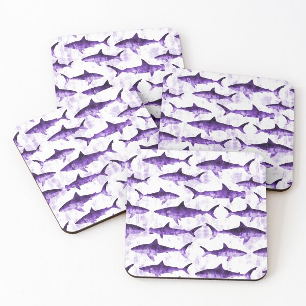 Item preview, Swimming Sharks - Purple designed and sold by littlearrow.
