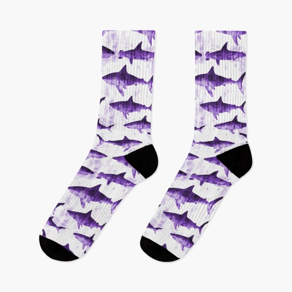 Item preview, Swimming Sharks - Purple designed and sold by littlearrow.