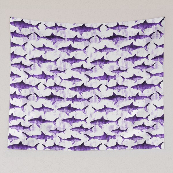 Item preview, Swimming Sharks - Purple designed and sold by littlearrow.