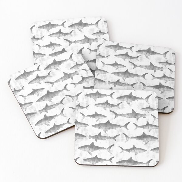 Item preview, Swimming Sharks - Light Gray designed and sold by littlearrow.