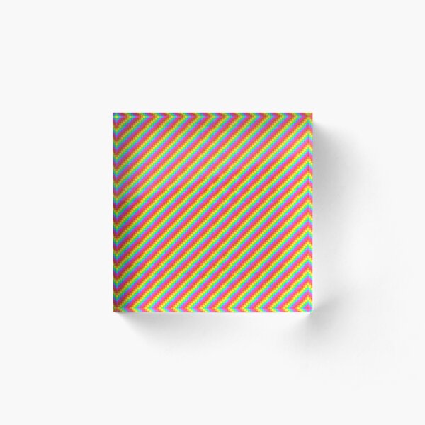 Rainbow Pixels Acrylic Block