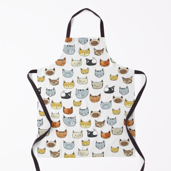 Item preview, Cat Face Doodle Pattern designed and sold by tanyadraws.
