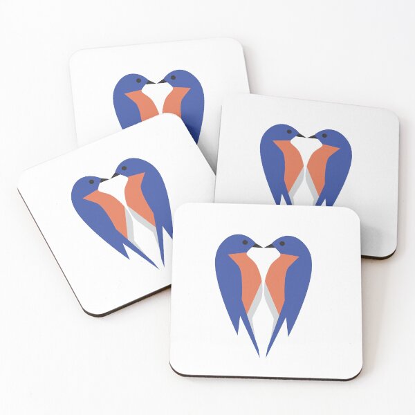 Item preview, Minimalist Bluebird Pair designed and sold by jspiggle.