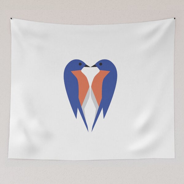 Item preview, Minimalist Bluebird Pair designed and sold by jspiggle.