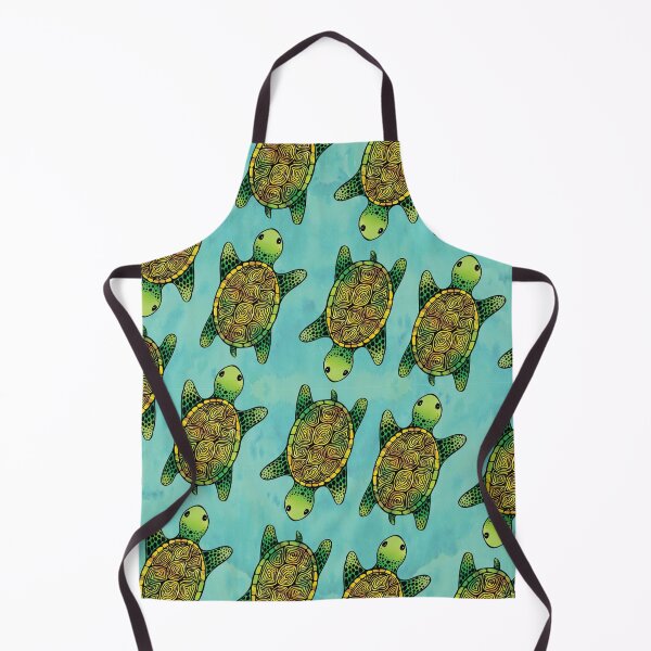 Item preview, Green Watercolour Ink Drawn Turtle Pattern designed and sold by tanyadraws.