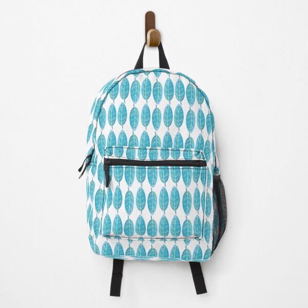 Blue Watercolor Leaf Backpack