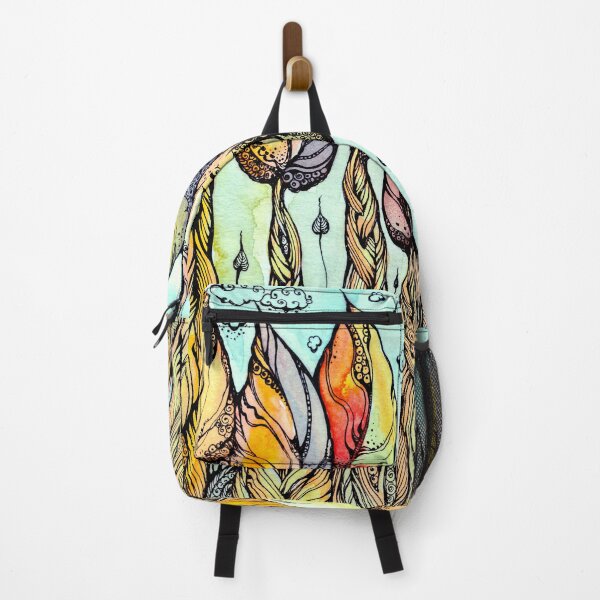 Item preview, Autumn grove. Hand drawn watercolor and ink drawing designed and sold by MandalaFlowerArt.