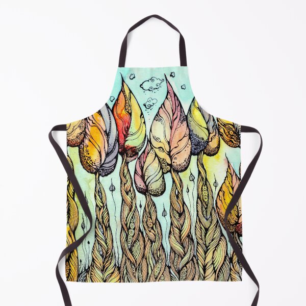 Item preview, Autumn grove. Hand drawn watercolor and ink drawing designed and sold by MandalaFlowerArt.