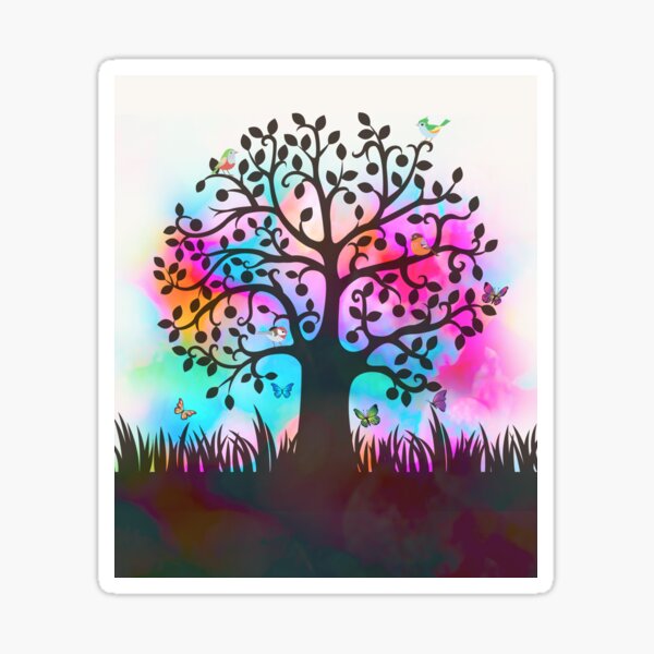 Item preview, Colourful Tree of Life Birds & Butterflies designed and sold by Natural Healer.