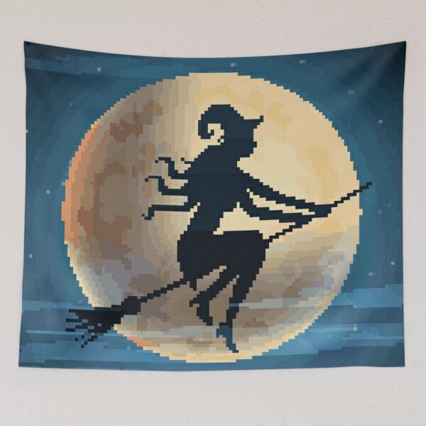 Item preview, Pixelated Flying Witch Girl designed and sold by HopeDetour.