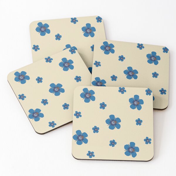 Item preview, Blue Flower Petals Pattern Light Brown Tan Background designed and sold by AmbroseAnn.