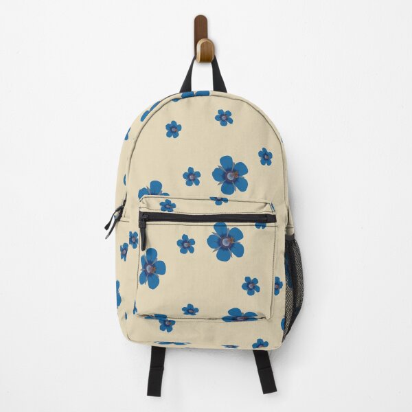 Item preview, Blue Flower Petals Pattern Light Brown Tan Background designed and sold by AmbroseAnn.