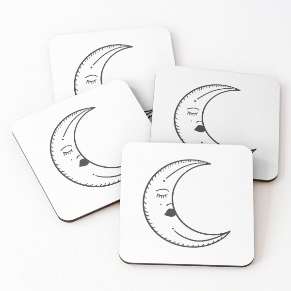 Item preview, Moon Face Black designed and sold by minimallineart.