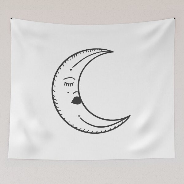 Item preview, Moon Face Black designed and sold by minimallineart.
