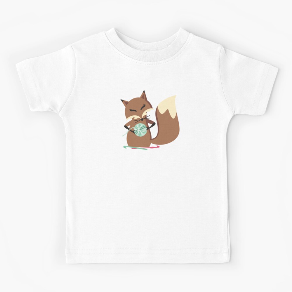 Cute fox crochet hooks fluffy yarn t-shirt Sticker for Sale by