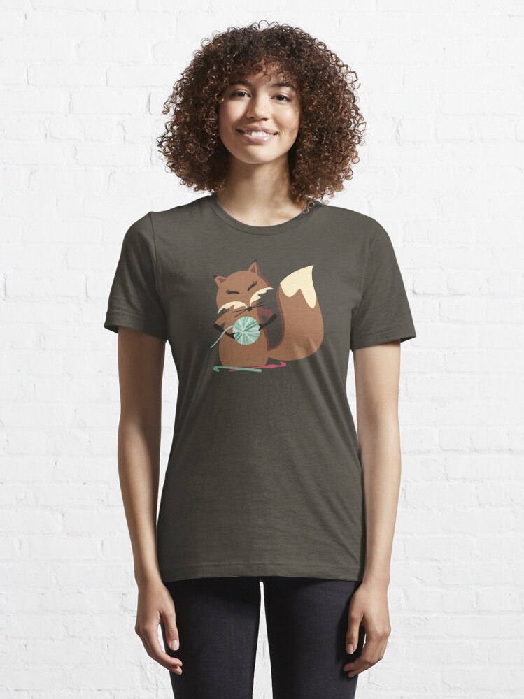 Cute fox crochet hooks fluffy yarn t-shirt Essential T-Shirt for
