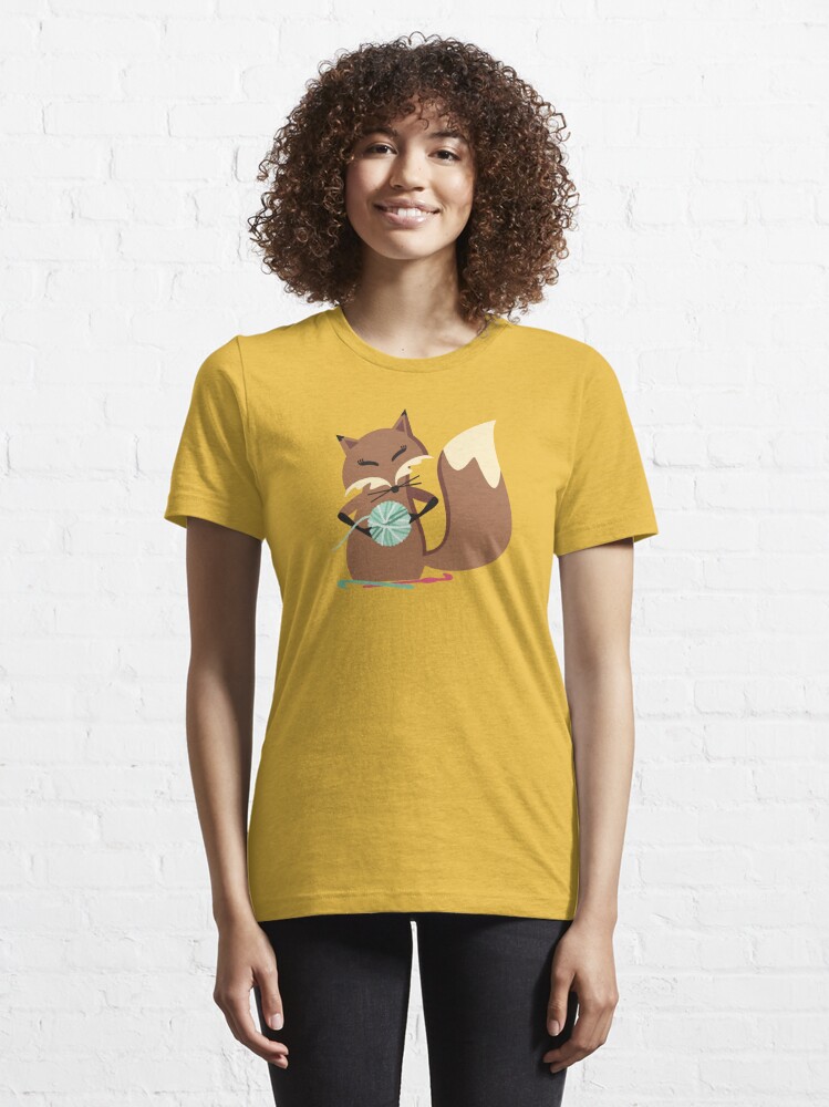 Cute fox crochet hooks fluffy yarn t-shirt Essential T-Shirt for Sale by  BigMRanch