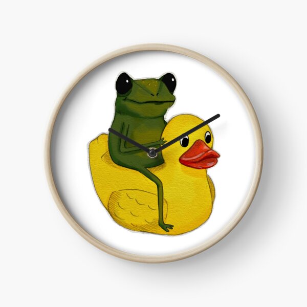INTERESTPRINT Cute Frog Black Frame Easy to Read Retro Clock INTERESTPRINT Cute Frog Black Frame Easy to Read Retro Clock