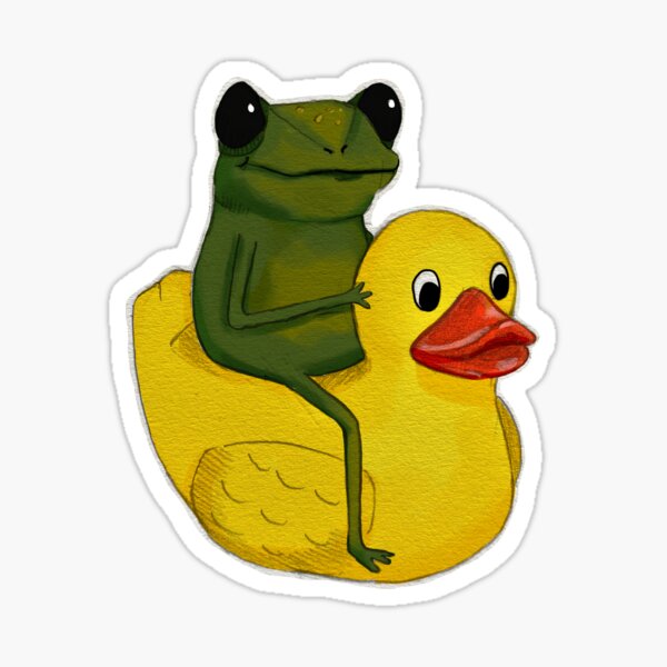 Item preview, Frog on a rubber ducky designed and sold by abbiekye.