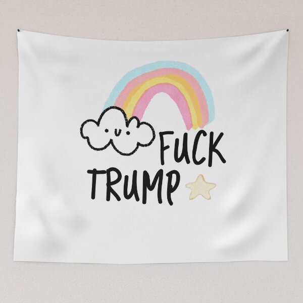 Item preview, F*ck Trump - Anti Trump - Rainbow Cloud  designed and sold by Sutra-Lotus-Co.