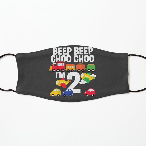 I'm 2 Birthday Boy 2nd Bday Trains Cars Airplanes Kids Mask