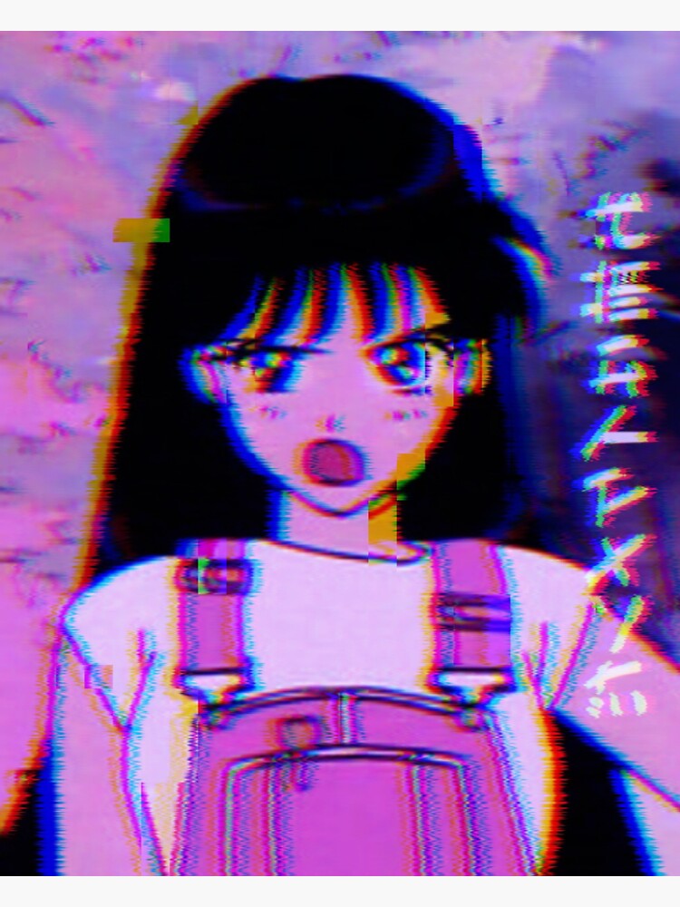 neon cyber anime glitch pfp on Make a GIF