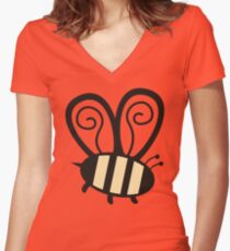 Giant cute bumble bee insect t-shirt Women's Fitted V-Neck T-Shirt