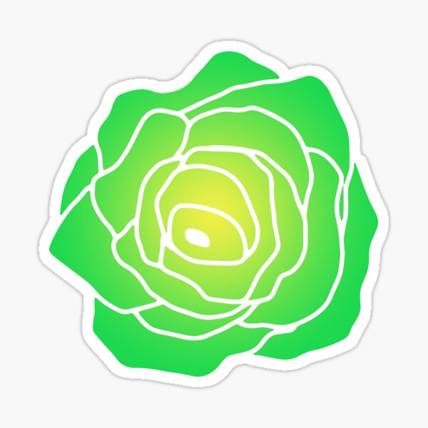 Lemon Yellow and Lime Green Rose Sticker