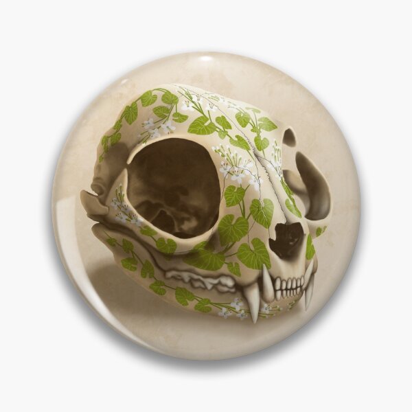 Item preview, cat skull decorated with wasabi flowers designed and sold by Richard Morden.