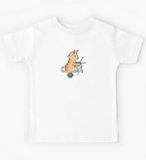 Cute cat knitting needles ball of yarn Kids Tee